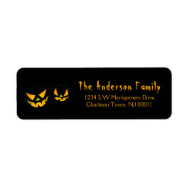 Spooky Halloween Jack-O-Lantern Pumpkin Etiket