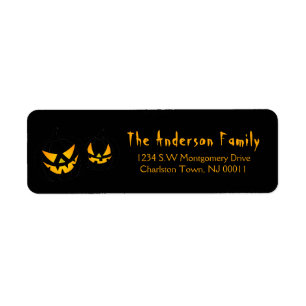 Spooky Halloween Jack-O-Lantern Pumpkin Etiket