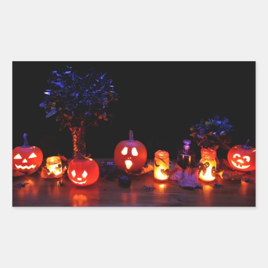 Spooky Halloween Jack-o'-Lantern Sticker (Voorkant)