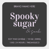 Spooky Halloween kaars label | Custom Herfst Candl (Voorkant)
