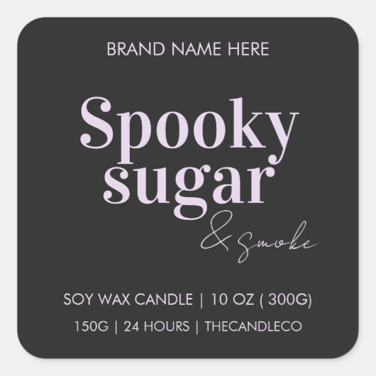 Spooky Halloween kaars label | Custom Herfst Candl (Voorkant)