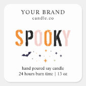 Spooky Halloween kaars label | Moderne minimalist (Voorkant)