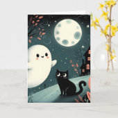 Spooky Halloween Kaart (Gele Bloem)