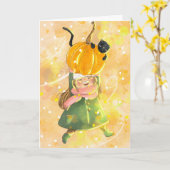 Spooky Halloween Kaart (Gele Bloem)