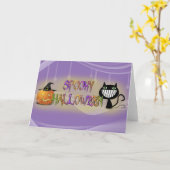 spooky Halloween Kaart (Gele Bloem)