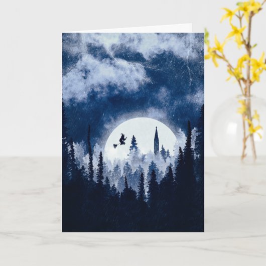 Spooky Halloween Kaart (Gele Bloem)