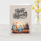 Spooky Halloween Kaart (Gele Bloem)