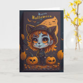 Spooky Halloween Kaart (Gele Bloem)