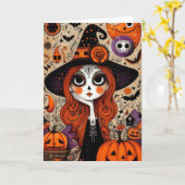 Spooky Halloween Kaart (Gele Bloem)