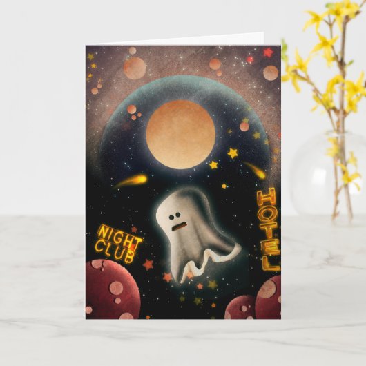 Spooky Halloween Kaart (Gele Bloem)