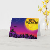 Spooky Halloween Kaart (Gele Bloem)