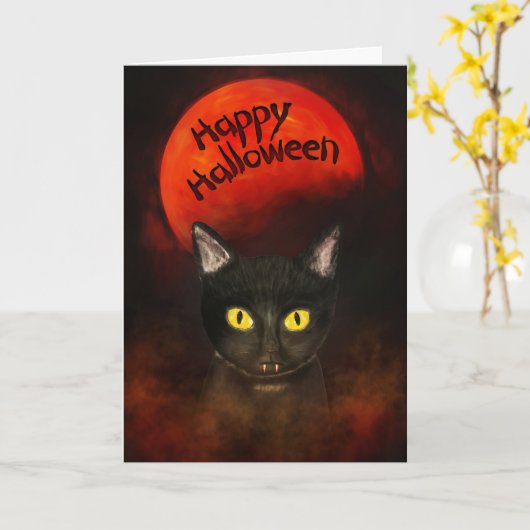 Spooky Halloween Kaart (Gele Bloem)