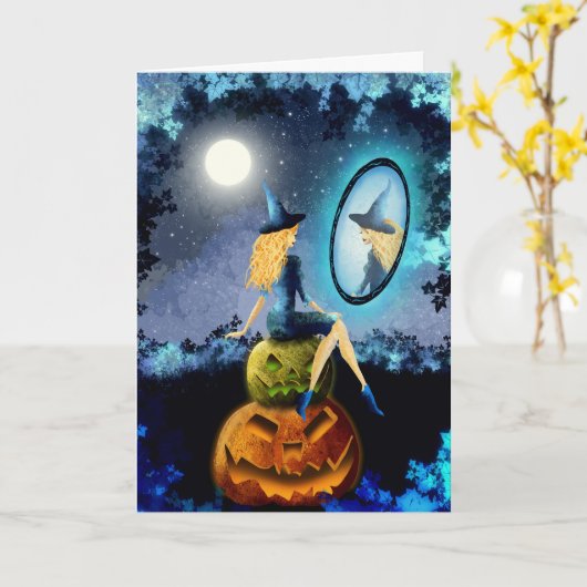 Spooky Halloween Kaart (Gele Bloem)