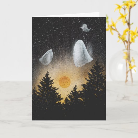 Spooky Halloween Kaart (Gele Bloem)