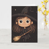 Spooky Halloween Kaart (Gele Bloem)