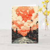 Spooky Halloween Kaart (Gele Bloem)