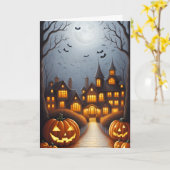 Spooky Halloween Kaart (Gele Bloem)