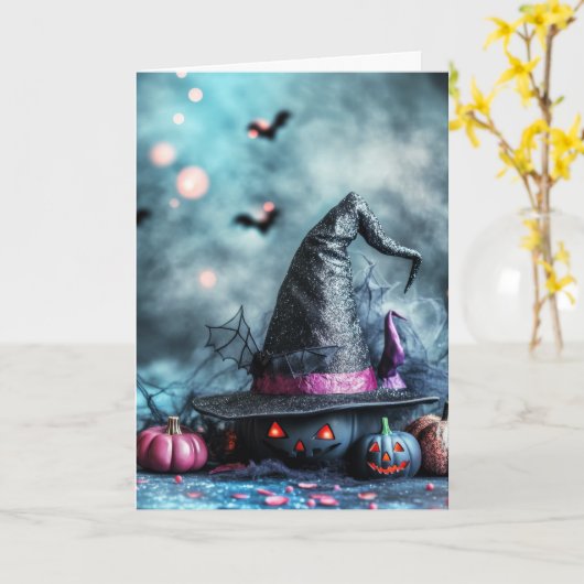 Spooky Halloween Kaart (Gele Bloem)