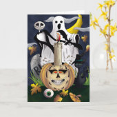 Spooky Halloween Kaart (Gele Bloem)