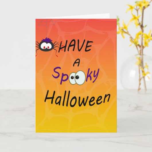 Spooky Halloween Kaart (Gele Bloem)