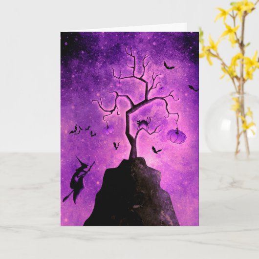 Spooky Halloween Kaart (Gele Bloem)