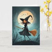 Spooky Halloween Kaart (Gele Bloem)