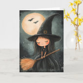 Spooky Halloween Kaart (Gele Bloem)