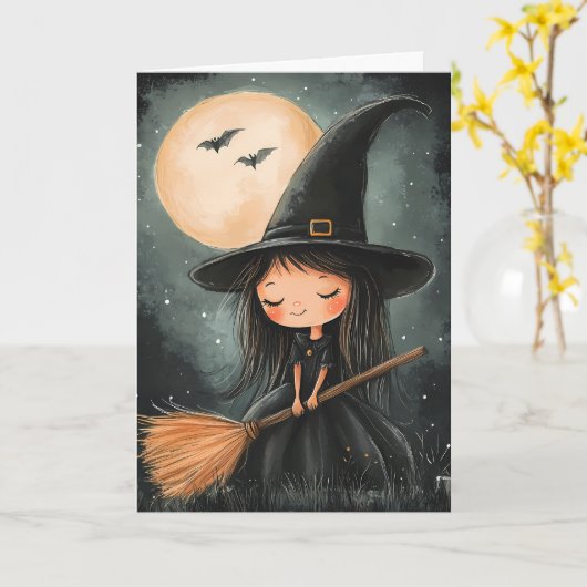 Spooky Halloween Kaart (Gele Bloem)