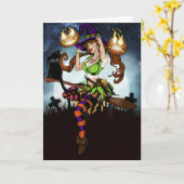 Spooky Halloween Kaart (Gele Bloem)
