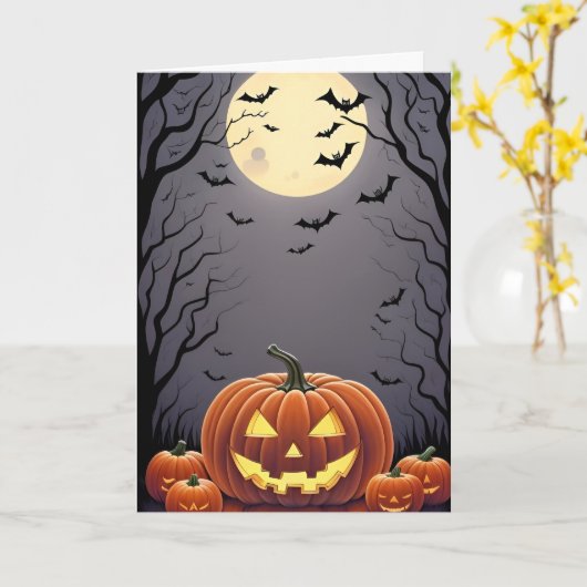 Spooky Halloween Kaart (Gele Bloem)