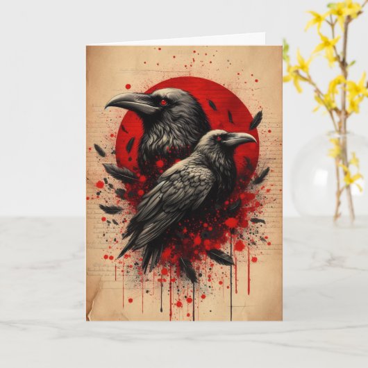 Spooky Halloween Kaart (Gele Bloem)