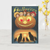 Spooky Halloween-kaart Kaart (Gele Bloem)