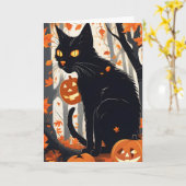Spooky Halloween-kaart Kaart (Gele Bloem)