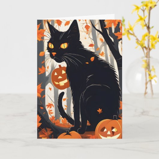 Spooky Halloween-kaart Kaart (Gele Bloem)