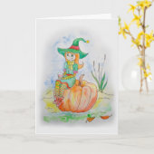 Spooky Halloween-kaart Kaart (Gele Bloem)