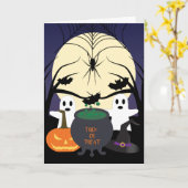 Spooky Halloween-kaart Kaart (Gele Bloem)