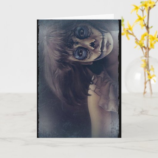 Spooky Halloween-kaart Kaart (Gele Bloem)