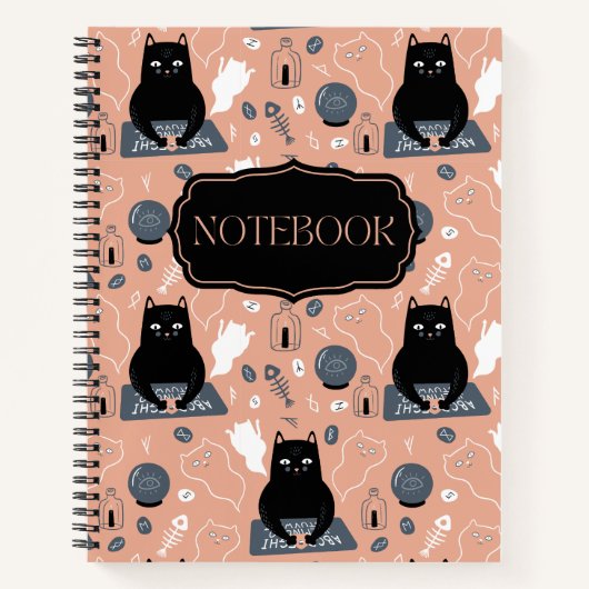 Spooky Halloween Kat Geesten Notitieboek (Voorkant)