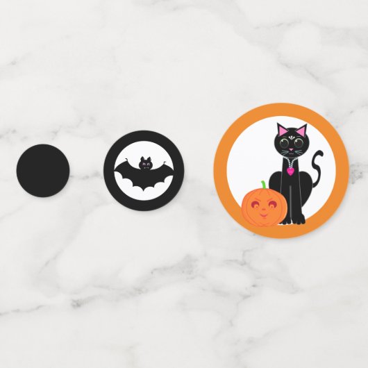 Spooky Halloween kat, pompoen, spoken & vleermuize Confetti (Achterkanten)