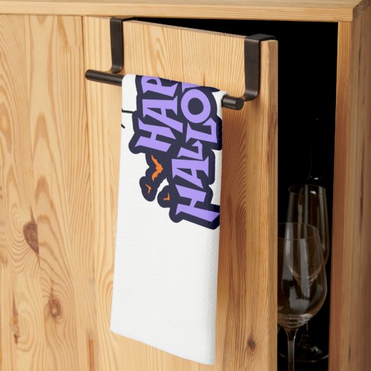 Spooky Halloween keukenhanddoek (Derde Gevouwen)