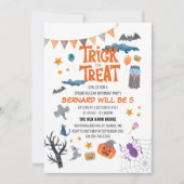 Spooky Halloween Kids Birthday Party Invitation Kaart (Voorkant)