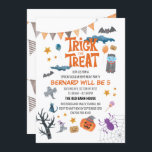 Spooky Halloween Kids Birthday Party Invitation Kaart<br><div class="desc">Uitnodiging van het haalleen-verjaardagsfeest kunt u aanpassen. Klik op de knop "Personaliseren" hierboven om de tekst op deze kaart te vervangen voor die Spooktacular herfst party</div>