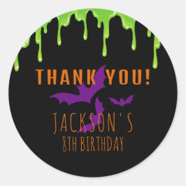 Spooky Halloween Kids Verjaardag Dank u Ronde Sticker