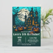 Spooky Halloween Kinder Costume Birthday Party Kaart (Staand voorkant)