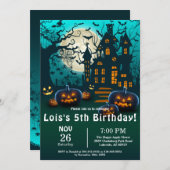 Spooky Halloween Kinder Costume Birthday Party Kaart (Voorkant / Achterkant)