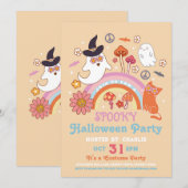 Spooky Halloween Kinder jaren 70 Retro  Kaart (Voorkant / Achterkant)