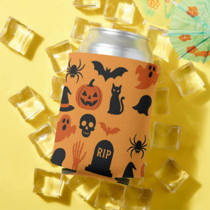 Spooky Halloween Koelbox – Zwart & Sinaasappel Tri Blikjeskoeler