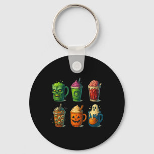 Spooky Halloween-koffie Drink Schattigee enge Mok Sleutelhanger