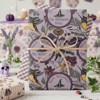 Spooky Halloween kolibrie & vlindertuin Inpakpapier Vel