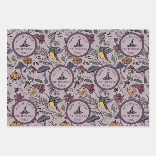 Spooky Halloween kolibrie & vlindertuin Inpakpapier Vel (Voorkant)